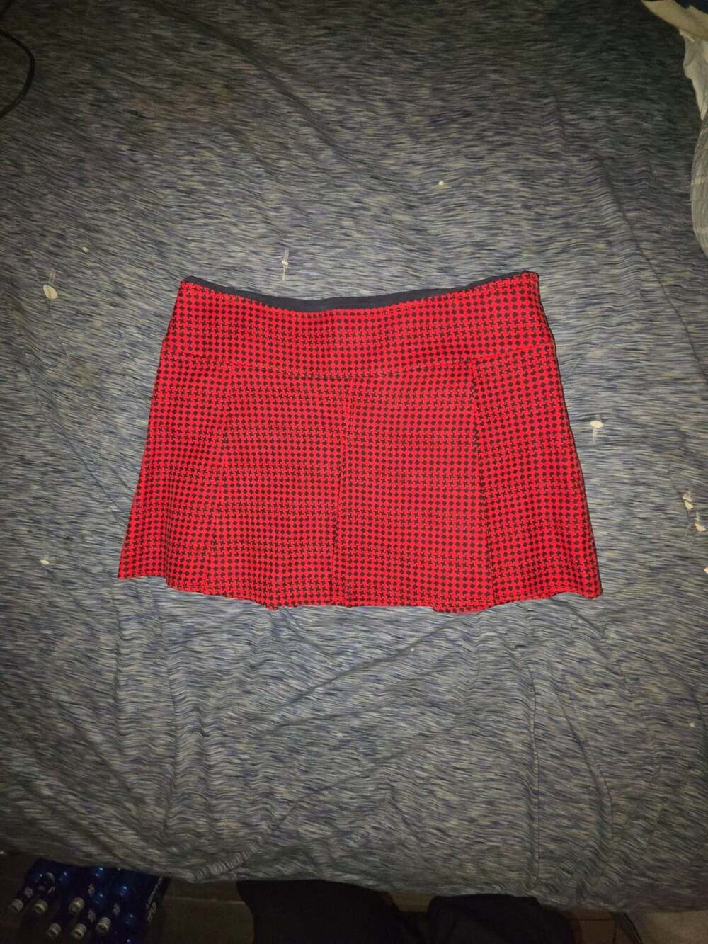 Juicy Couture Mini Skirt Size 8 Red Black Houndstooth Y2K